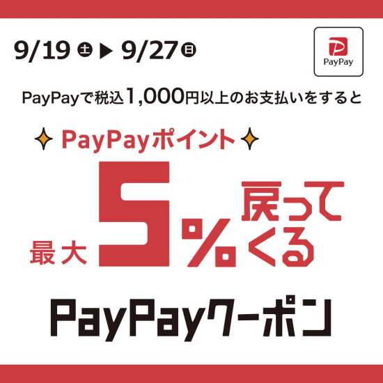 PayPayポイント最大５％戻ってくる！キャンペーン